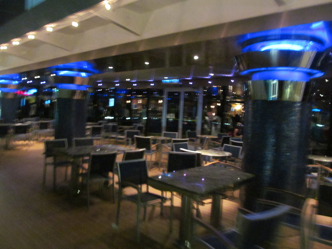 Lanai Area Outside of the Ocean Plaza At Night on Carnival Dream