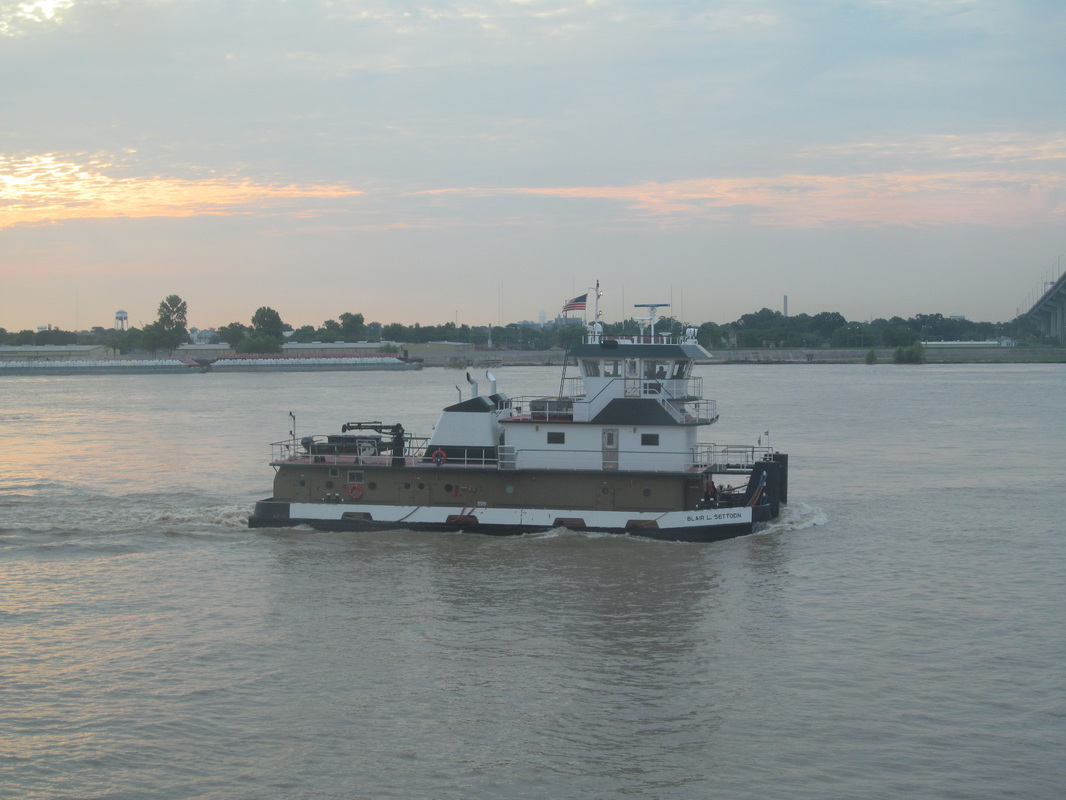 Ship Passing on the Mississippi River