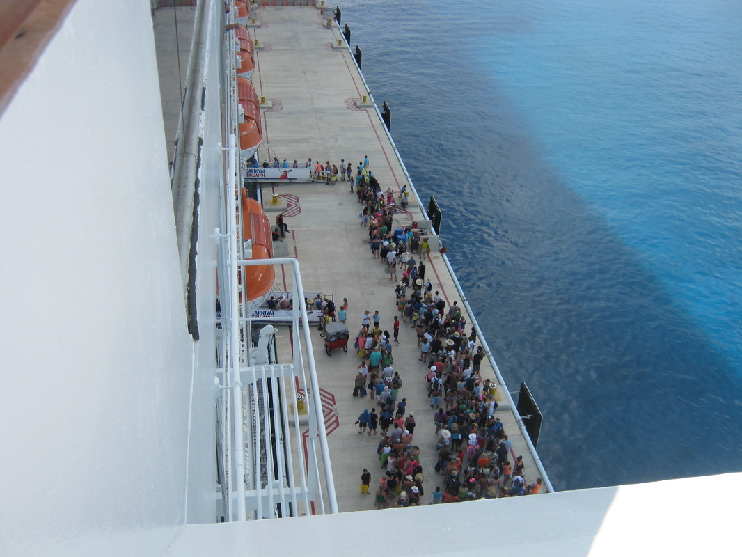 People Waiting To Reboard Cruise Ship