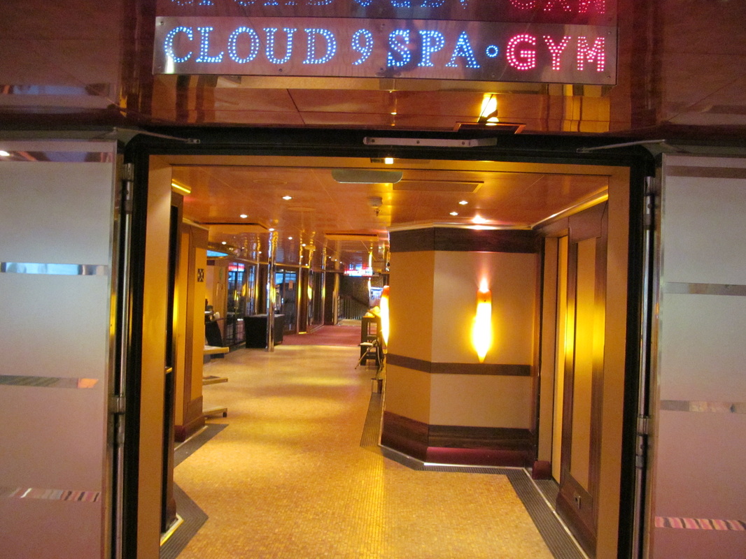 Entrance to the Cloud 9 spa and gym on carnival dream