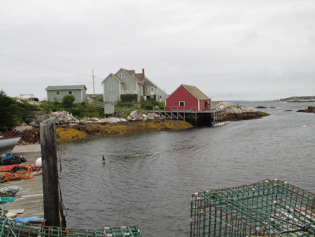 Fishing village and lobster traps