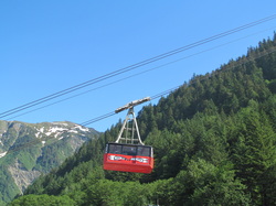 Tram Going Up Mountain