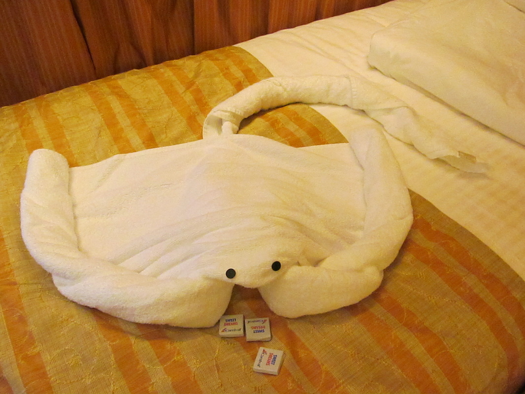 Towel Animal on Bed in Stateroom