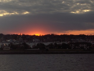 Sunrise on arrival at Newport