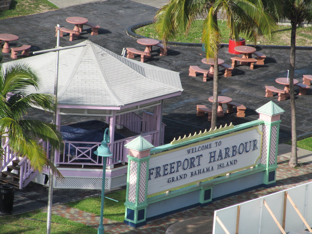 Looking Down At a Welcome to Freeport Sign