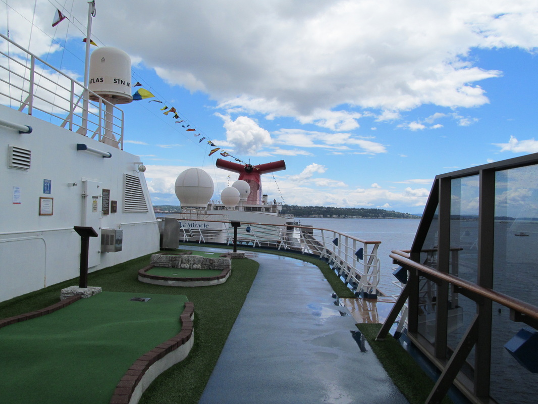 Looking AFT: Jogging Track and Mini Golf Course