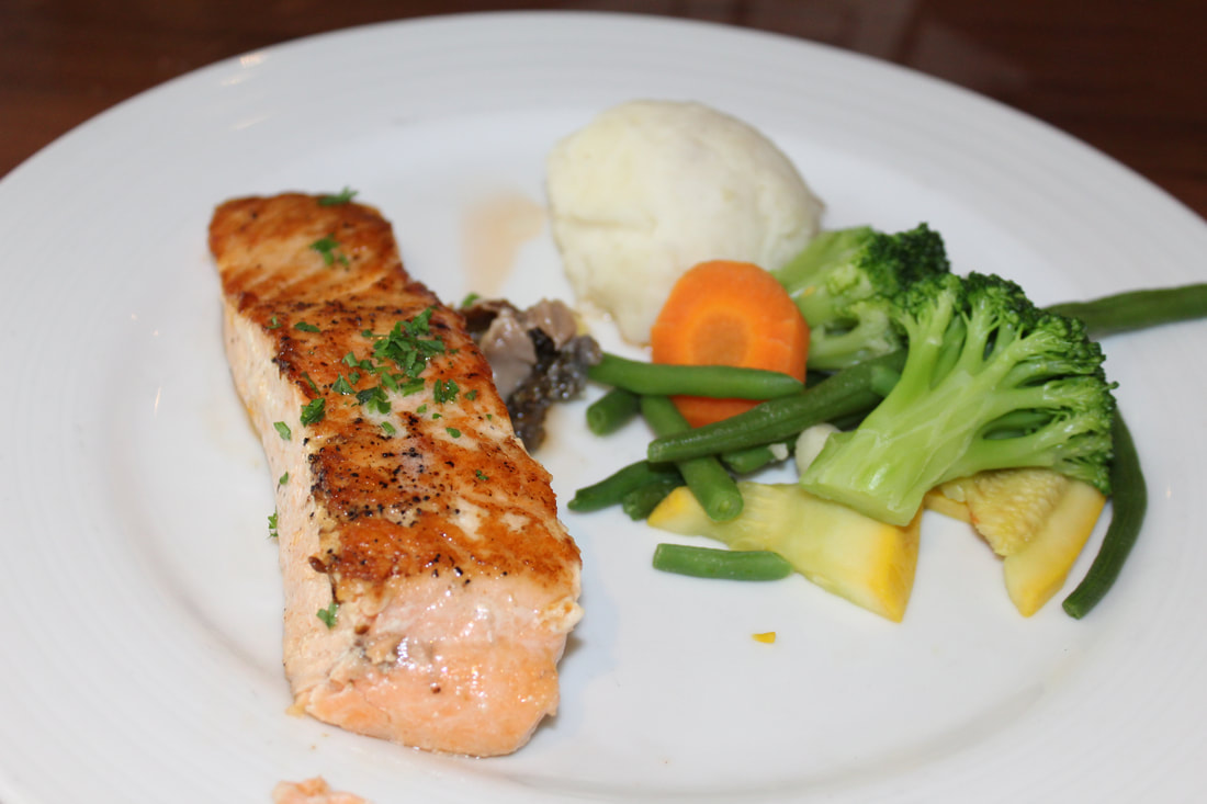 Carnival Cruise Grilled Salmon Dinner Meal