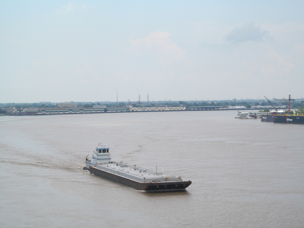 Ship on Mississippi River