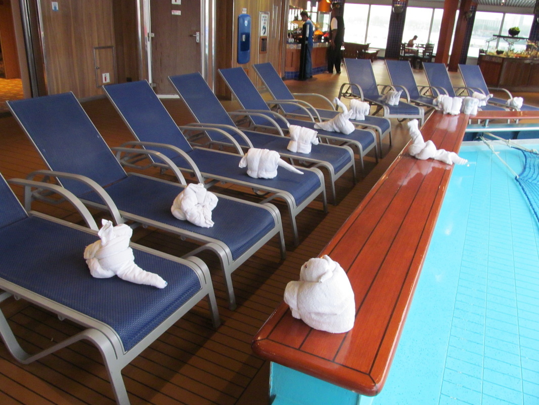 Towel Animals In Pool Deck Chairs