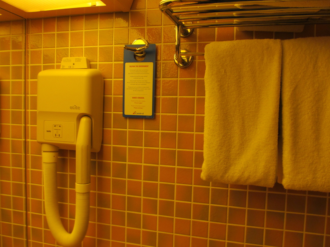 Carnival Triumph Stateroom Hairdryer and Towels