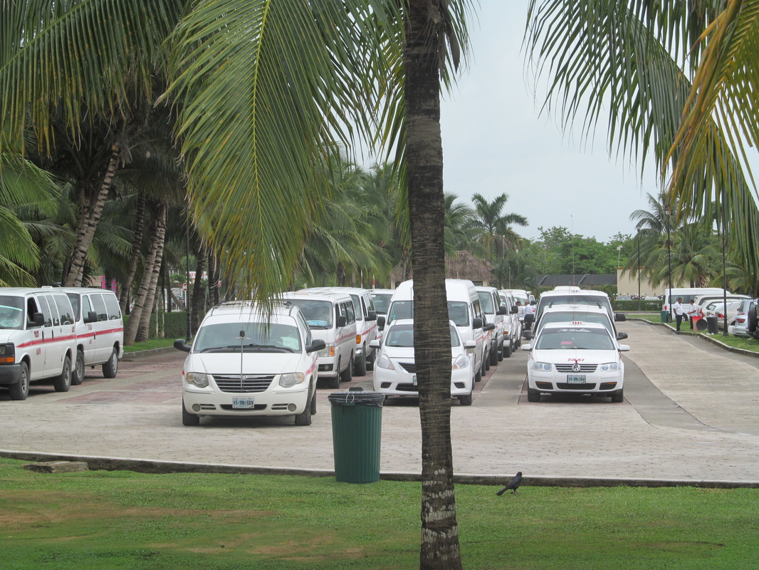 Parked Taxis At Puerta Maya Pier