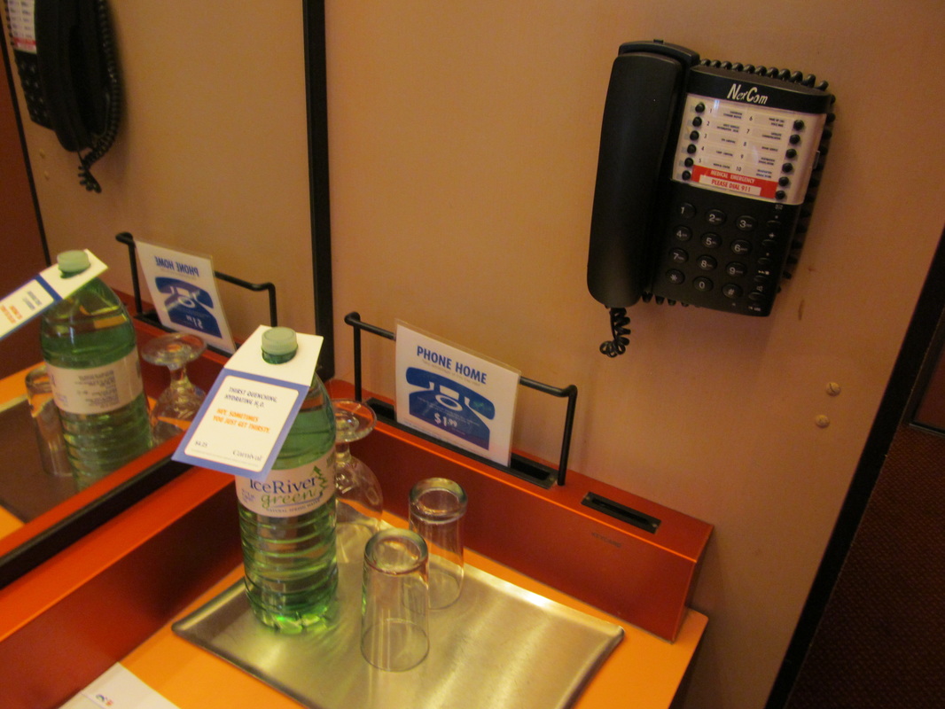 Stateroom Minibar and Phone on Carnival Elation