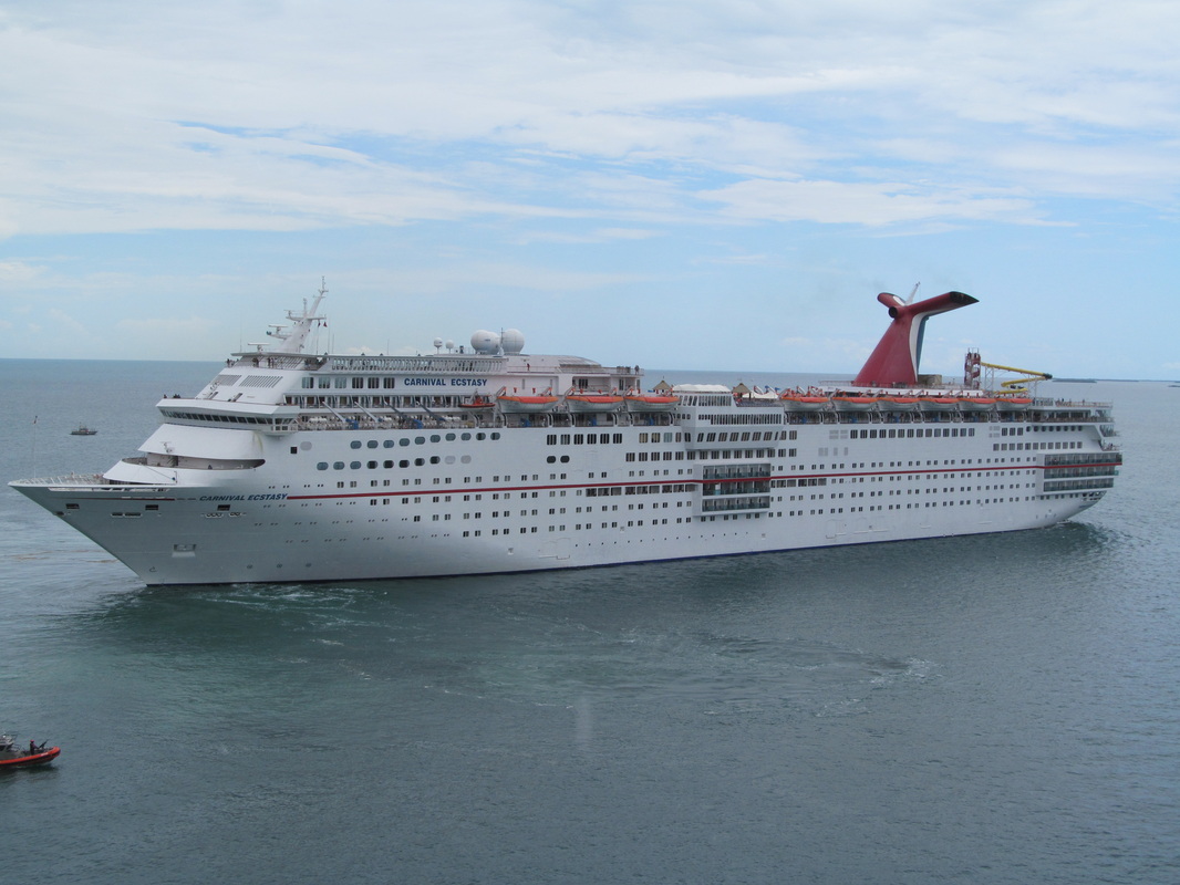 Carnival Ecstasy Turning Around in Key West