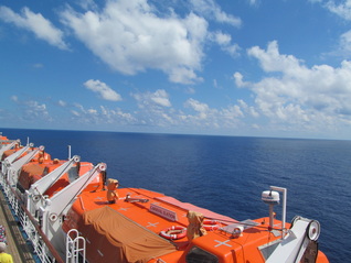 Lifeboats on a Cruise Ship
