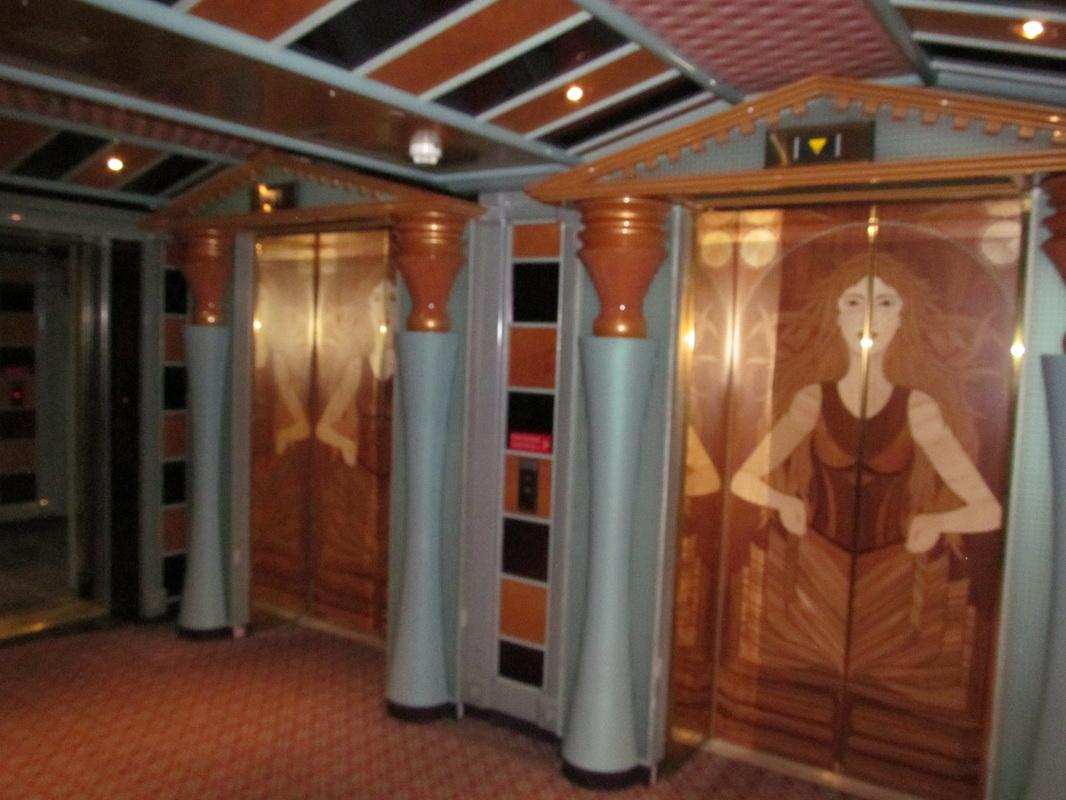 Typical elevator area on the ship.