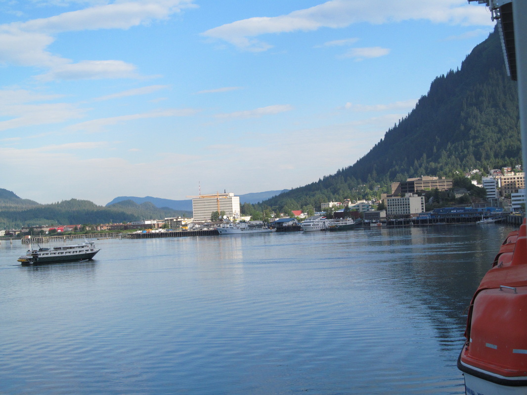 Side View of Ship With Harbor of Juneau