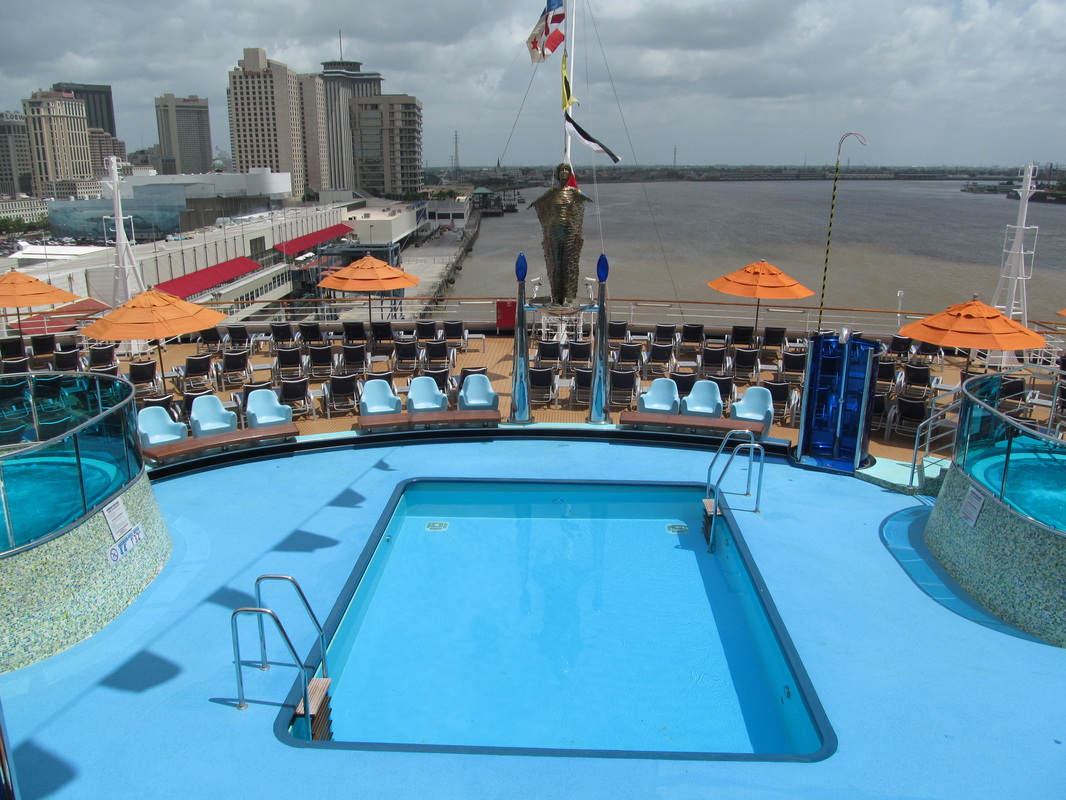 Carnival Dream Sunset Pool At Aft of the Ship