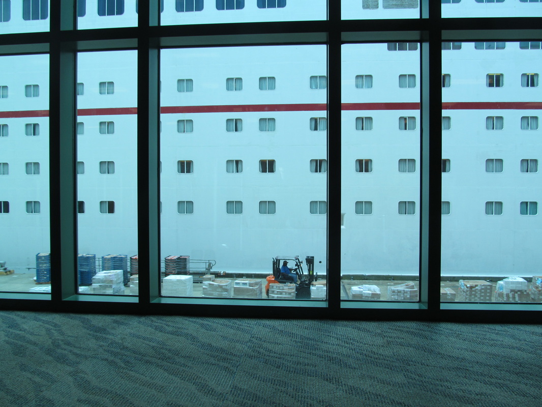 View Of the Ship From The Cruise Terminal's Waiting Area