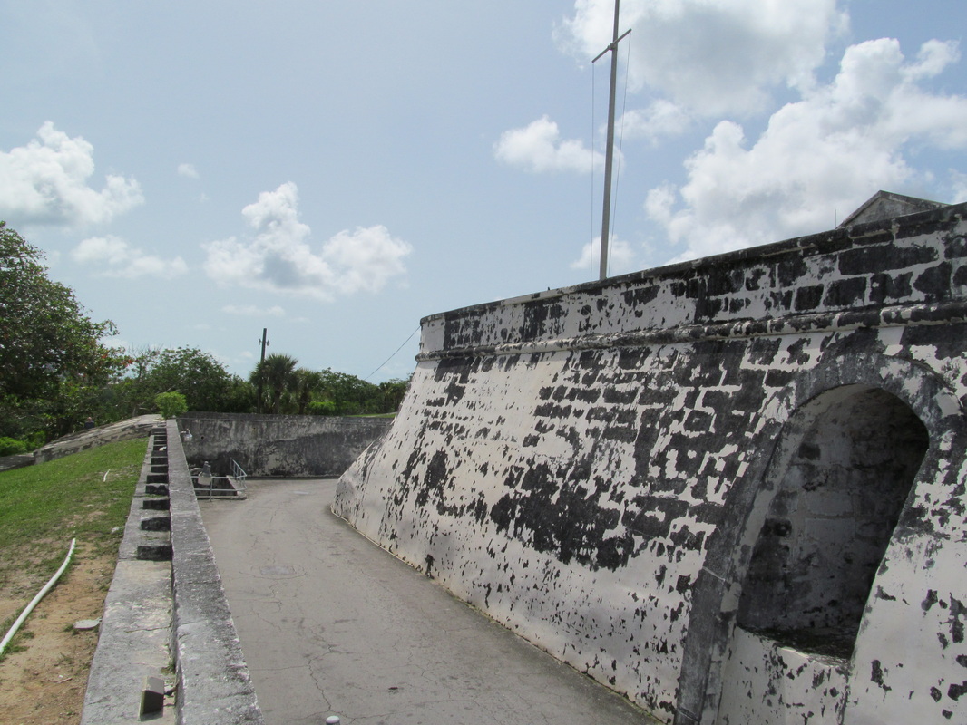 Looking over the walls of Fort Charlotte