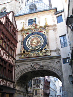 Gold face of Renaissance-style Gros Horloge Astronomical Clock