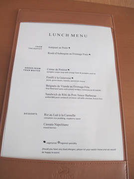 Menu for lunch 