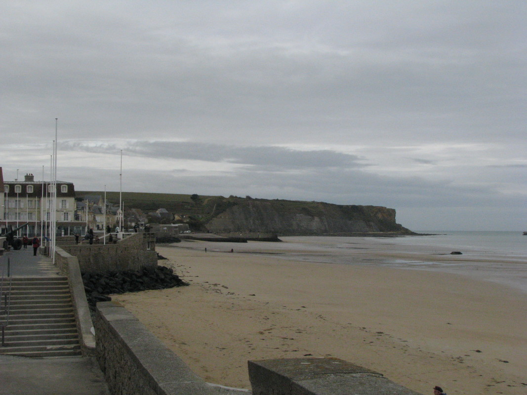Seaside village of Arromanches seen by those on Commonwealth excursion