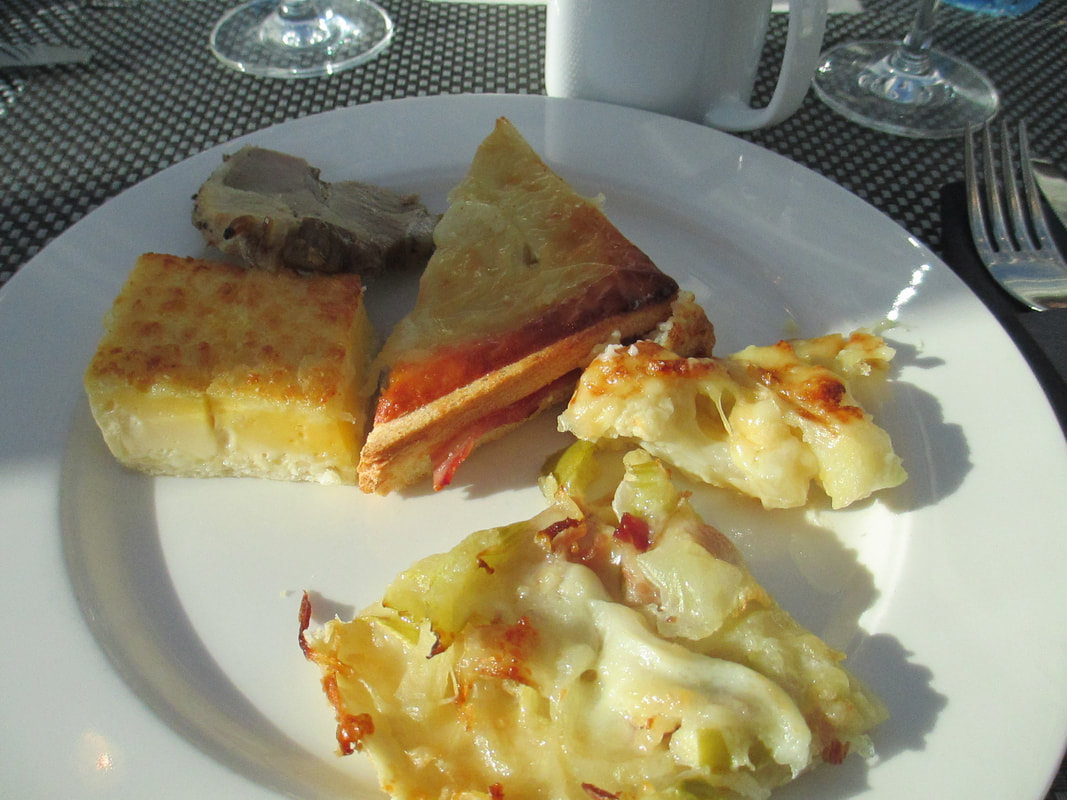A few of the delicious Normandy foods served for lunch