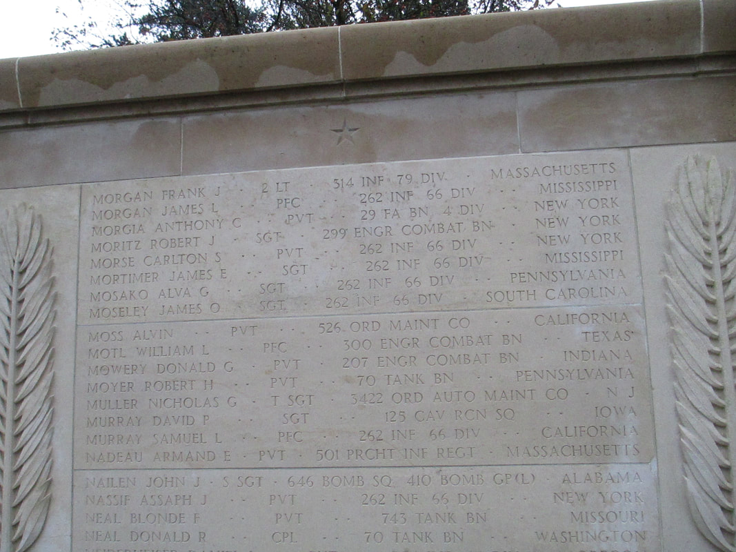 Close up of some of the names on the wall