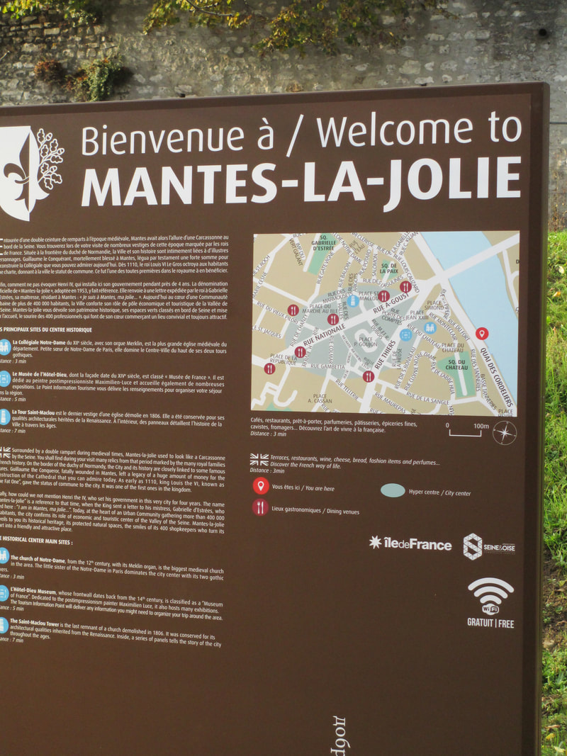 Map of small town of Mantes-la-Jolie