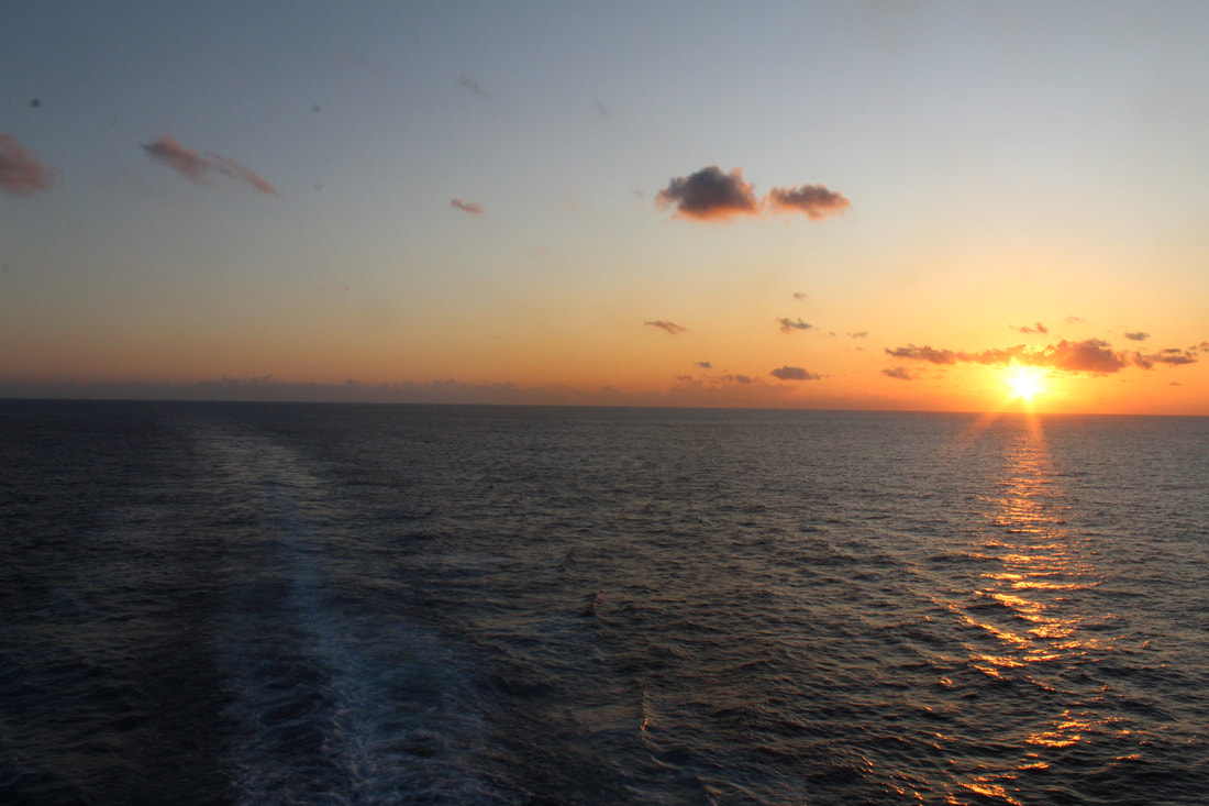View of sunrise from Carnival Breeze
