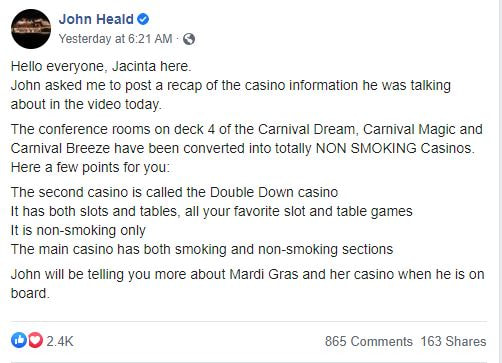 John Heald Facebook Post